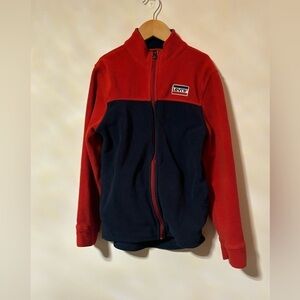 Levi-Fleece Zip up Sweater (red/Blue)